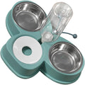 Dual Bowl Pet Waterer Automatic Feeder for Cats Dogs Easy-Slide Puppy Feeder