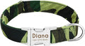 Personalized Dog Collar Leash Nylon Print Small Dog Collars and Lead for Small Medium Large Pet Pitbull German Shepherd Puppy Camouflage C L