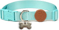 Adjustable Dog Collar with ID Tag – Soft Polyester, Quick Release Buckle – Durable, Waterproof, Cute Dog Collar – Puppy Collar, Stylish Pet Accessories (Maresia, Large)