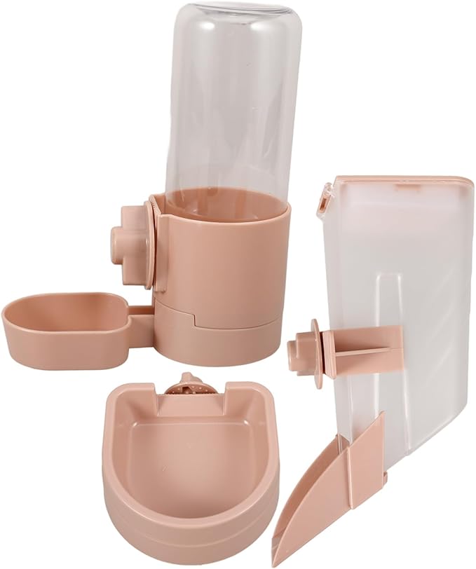 Happyyami 1Set Hanging Automatic Pet Feeder and Water Dispenser Design for Cats and Dogs Stable Non Tip Structure and Lightweight Pet Water Fountain