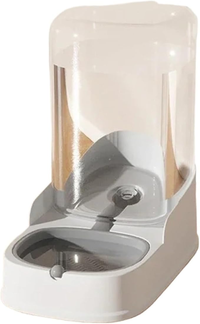 Large Capacity Automatic Pet Food & Water Dispenser, 2-in-1 Feeder & Drinker Bowl for Cats & Dogs Pet Supplies(Grey w)