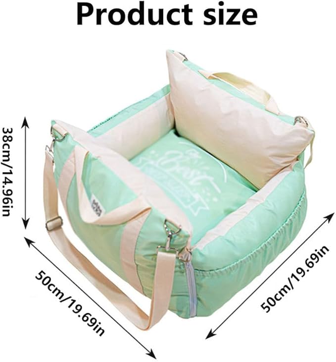 Cat Dog Pet Car Mat, Car Seat for Small Dogs, Detachable Washable Dog Booster Seat, Pet Car Seat Travel Bed, with Storage Pockets and Dog Safety Belt for Small Medium Dog Purple