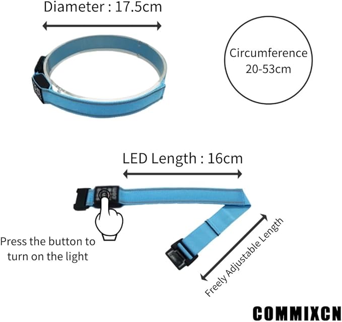COMMIXCN 2 Pack LED Dog Collar, Light Up Reflective Collar for Small Medium Large Dogs, Universal Use with Standard Buckle, Adjustable for Night Walking Hiking Camping Outdoor (Blue)