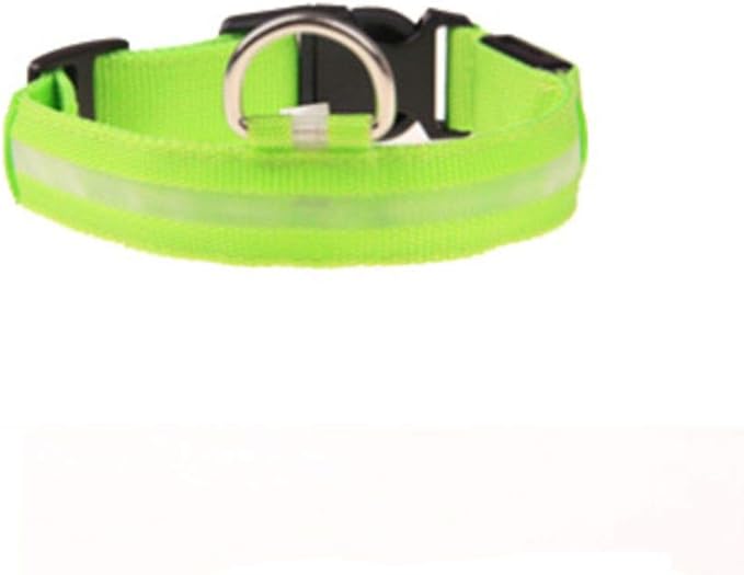 LED Dog Collar USB Rechargeable Safety Dog Collar with Water Resistant Flashing Light 7 Colors Changeable Pet Collar Nylon Webbing Reflective Light Up Collars for Dogs
