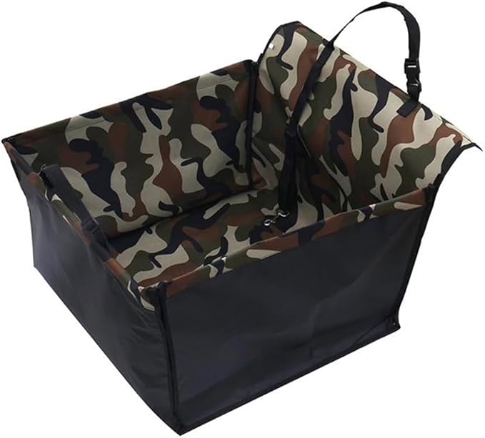 Pet Car Seat for Fiat 500e 4 Seats 2025 Washable Dog Cat Portable Breathable Bag with Seat Belt Foldable Pet Seat Cover Suitable for Pets Up to 20kg,Camouflage