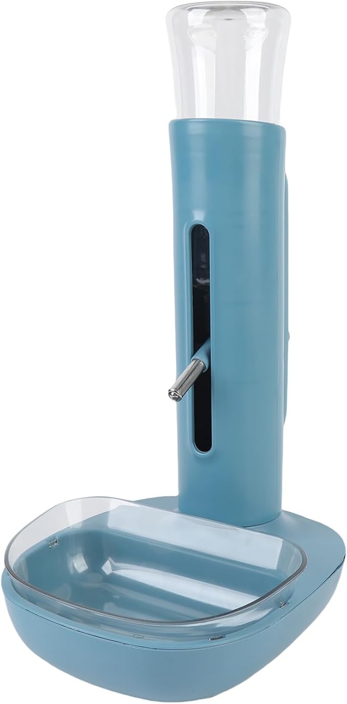 Pssopp Automatic Pet Standing Water Dispenser Feeder, Large Capacity Comfortable Feeding Portable Adjustable Height Dog Standing Water Food Dispenser for Home(Blue) (Blue)