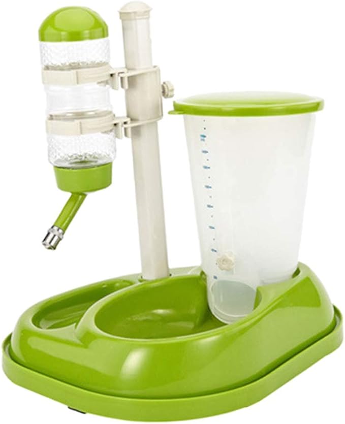 Pet Water Bottle Feeding Bowl Dog Automatic Feeder Food Water Dispenser for Dogs and Cats (Green)