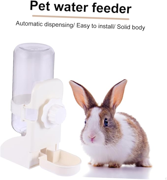 Hanging Gravity Waterer Automatic Pet Water Feeder for Dogs for Indoor Outdoor Use Convenient Water Station White