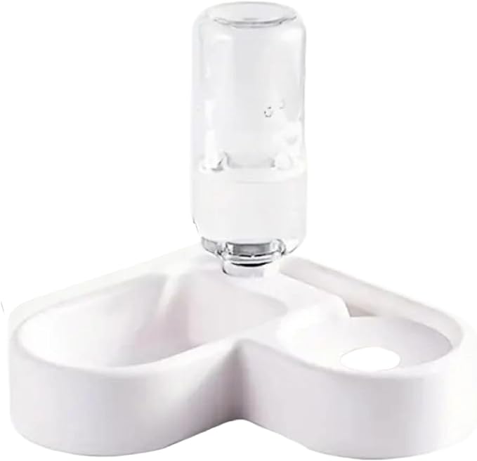 SEDLAV Double Dog Cat Bowls Water Dispenser and Food Set with Automatic Refill - Corner Design Dog Water Bowl Dispenser & Cat Drinking Fountain - Moisture-Proof Partition, Variety of Colors