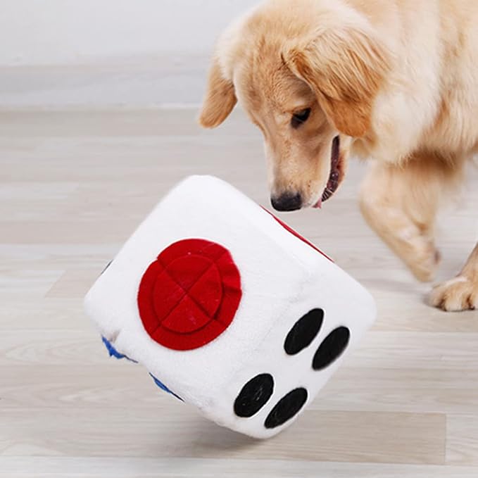 Dog Plush Training Dice Funny Sniffing for Pets Interactive Playtime Creative Design for Nose Work Games and White