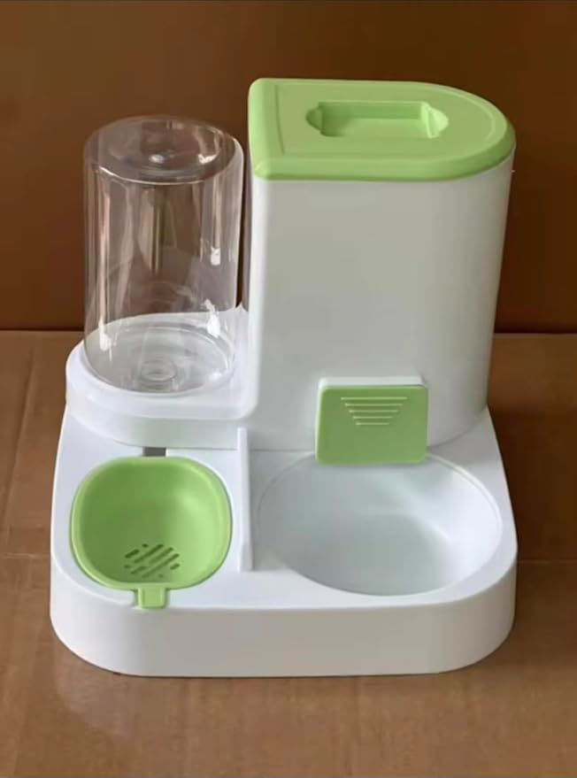 2 in 1 Automatic pet Feeder and Water Dispender for Cats and Dogs 3 Colors to Choise (Blue,Green,Gray)