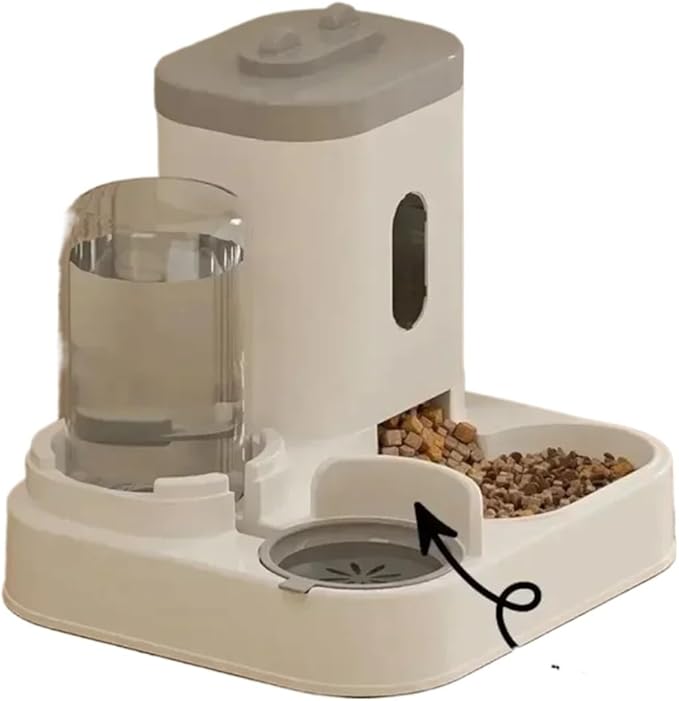 Automatic Feeder Dog Cat Food Bowl with Water Fountain Large Capacity Pet Storage Dispenser Container Puppy Accessories(Gold)