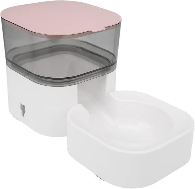 Pet Water Dispenser Automatic Self Dispensing Dog Food and Water Dispenser Station for Medium Small Dag Cats (Feeder (Pink))