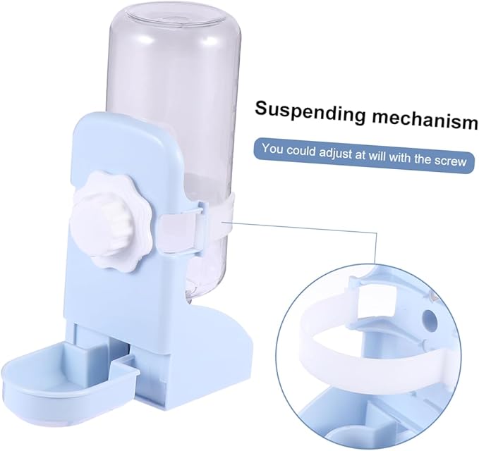 500ml Gravity Waterer for Pet Auto Water Dispenser Hanging Water Feeder for Dogs and Cats Leak-