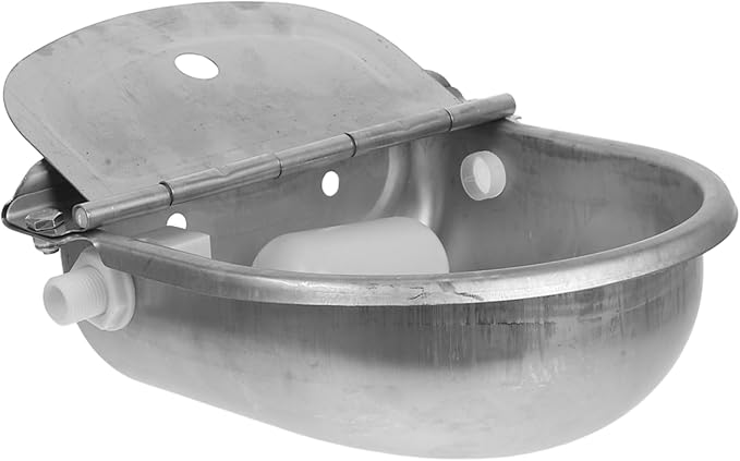 balacoo Stainless Steel Livestock Water Trough Automatic Drinking Bowl for Pigs Sheep Goats Dogs Large Capacity Farm Waterer