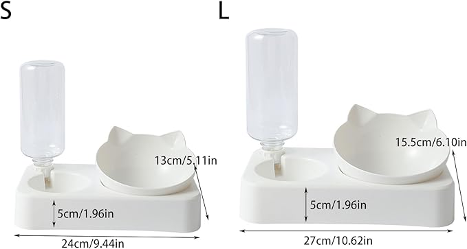 2 in 1 Practical Dog Water Food Bowl Dispenser for Pet Cats Lovely Dog Feeder Raised Food Container Bowl Automatic Fountain for Dogs