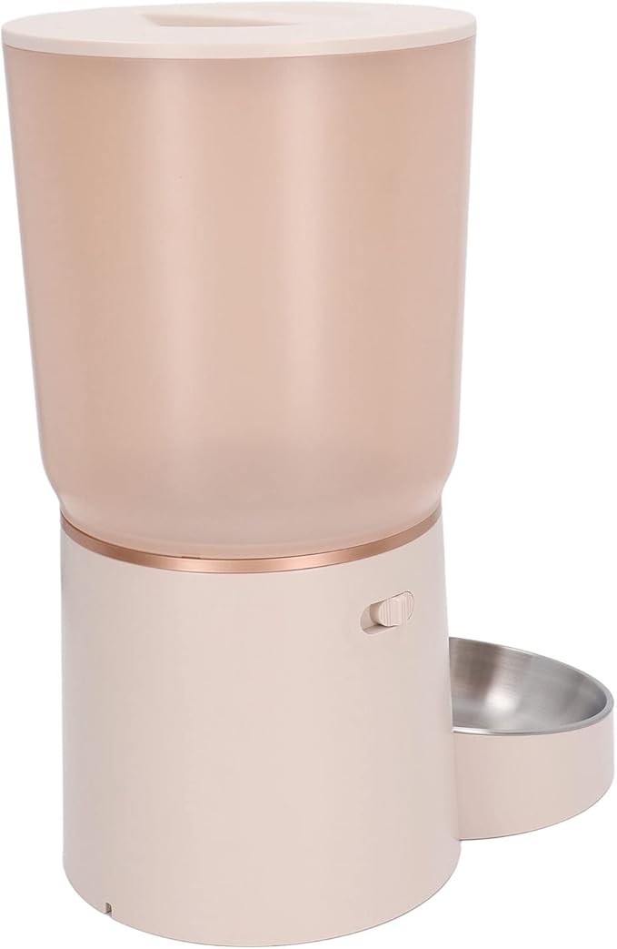 Automatic Cat Dog Feeder, 5L Capacity Automatic Pet Feeders Stylish Design with Timed Rationing & Recording, Support Dual Power for Cats Dogs (Button)