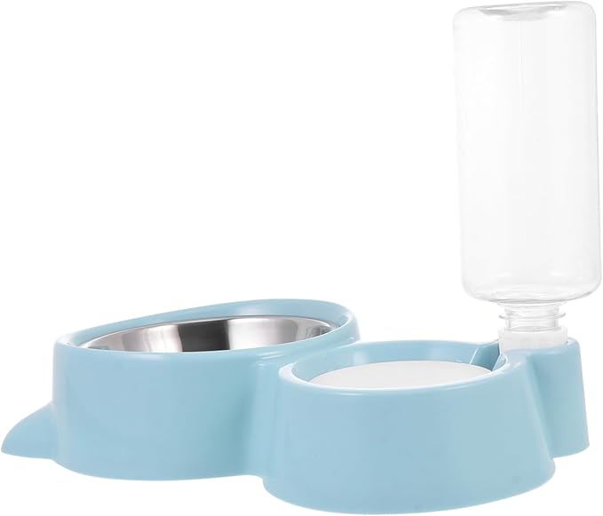 Happyyami 1pc Automatic Dog Water Dispenser Pet Feeding Tool Bowl for Dogs and Cats Capacity Easy to Dual Use Water Food Container Cat Ear Design