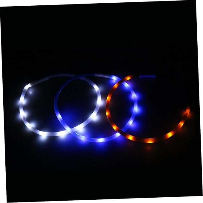 DOITOOL 3pcs Led Dog Collar Pet Collar for Fun Walking Adjustable Pet Collar Led Cat Collar Rope USB