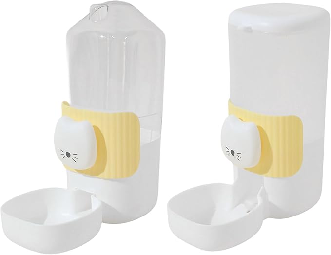 Automatic Hanging Dog Feeder Water Dispenser with Cartoon Cats Face Safe PP Easy Installation for Busy Owner Home Decors Hanging Dog Feeder Automatic Dog Feeder for Small Space