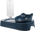 Spill-Proof Pet Feeding Bowl with Neck Protection, Blue Plastic Automatic Water Dispenser and Food Feeder for Cats and Dogs, Suitable for Home and Travel