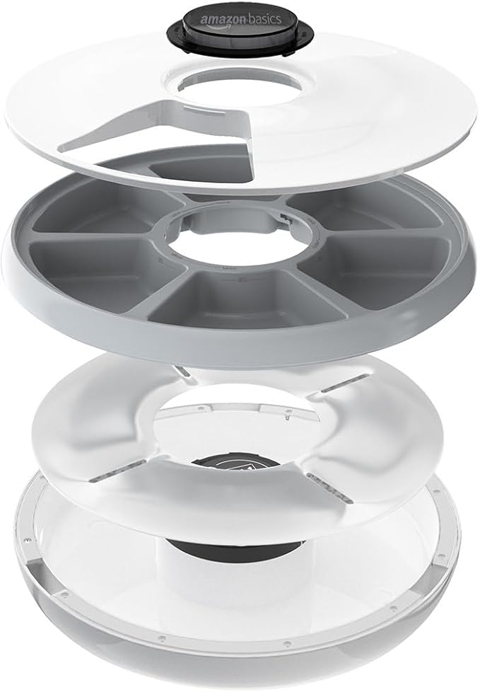 Amazon Basics Automatic Pet Feeder with Cooling Pack, 31.5 x 31.5 x 8.3cm, White