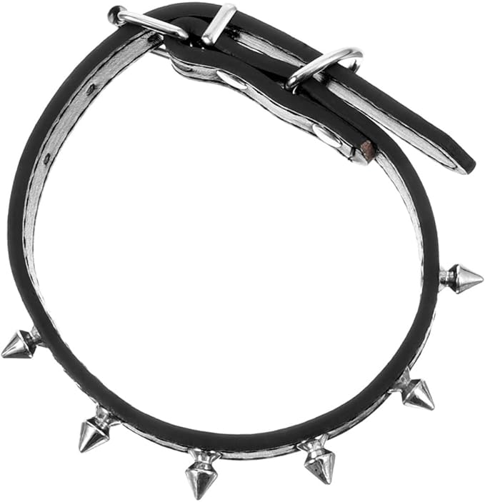 Leather Spiked Dog Collar for Pets Adjustable Studded Pet Collar for Dogs and Cats Wear-Resistant Design and