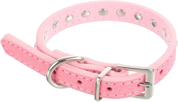 SUPVOX Adjustable Rhinestone Inlaid Dog Collar for Dogs Breathable Pu Material Comfortable Neck Decor Buckle for Pets and Puppies
