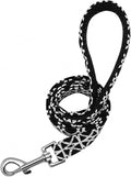 Personalized Dog Collar Leash Nylon Print Small Dog Collars and Lead for Small Medium Large Pet Pitbull German Shepherd Puppy Black L S