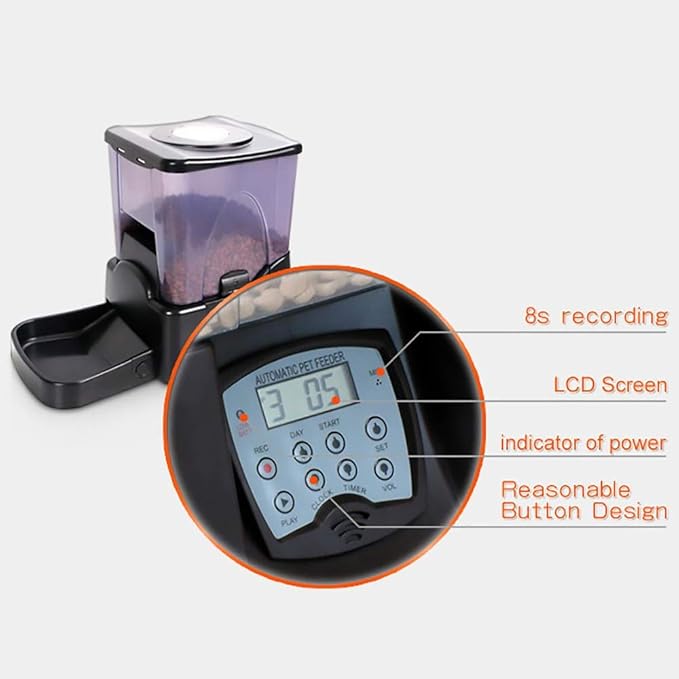Pet Automatic Feeder Dog and Cat Intelligent Timing Feeder LED Clock Display Leaker 10L Large Capacity Portable
