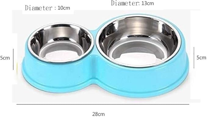 Automatic Feeders Stainless Steel Dog Bowl Pet Double Bowls Plastic 8 Shaped Cat Food Bowls Water Container for Puppy Small Dogs