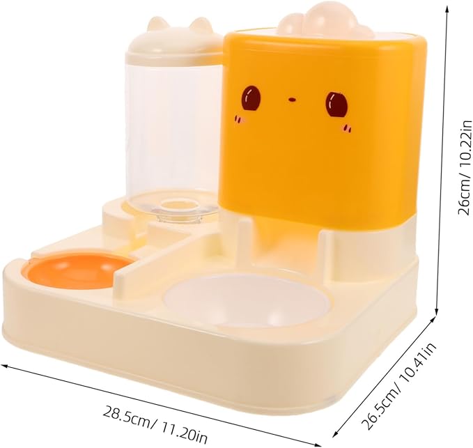 TOYANDONA Dual Pet Feeder Bowls Automatic Dog Cat Feeder Water Fountain Whisker-Friendly Cat Food Bowl Sturdy Base Space-Saving Design