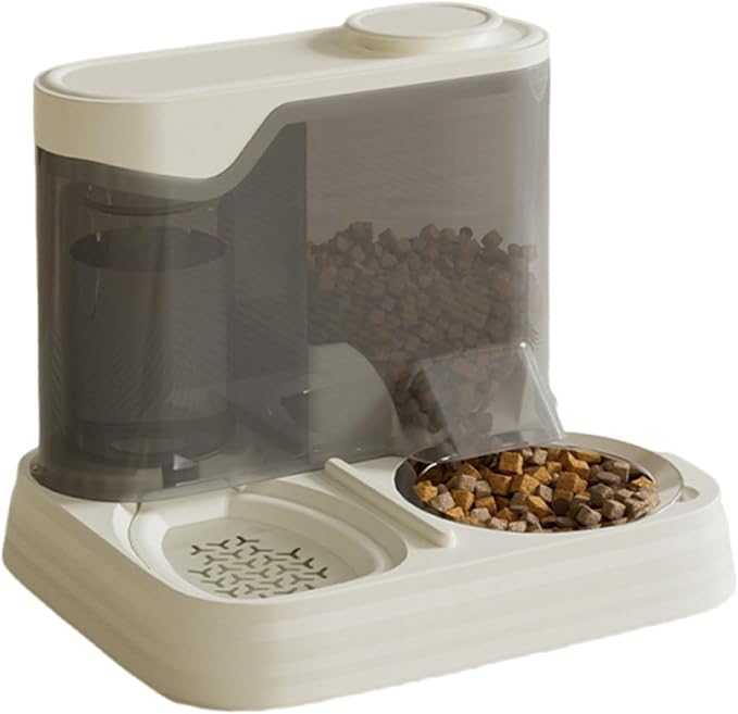 Automatic Dog Feeder – Travel Pet Food Bowl, Splash-Proof Puppy Water Dispenser | Multi-Pet Households Self Feeding Station, 2-in-1 Food Water Container for Apartment and Vacation Use