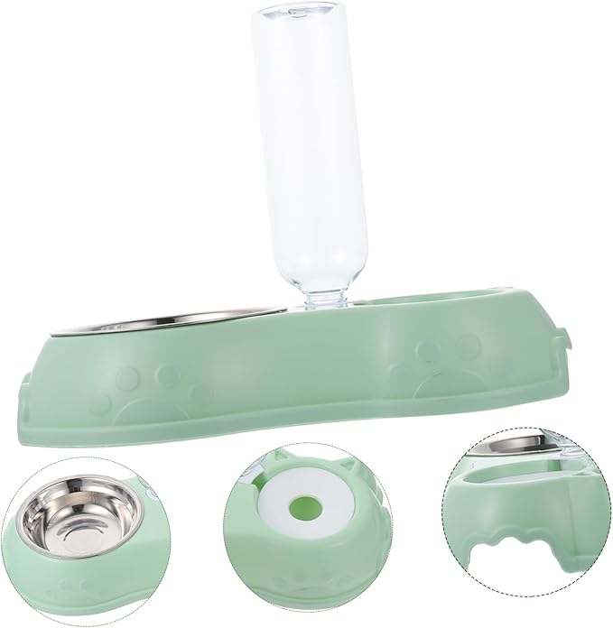 Milisten 1set Pet Double Feeder Automatic Water Dispenser Detachable Bowl for Convenient Feeding and Hydration Opaque Design for Fresh Food and Pet Shops