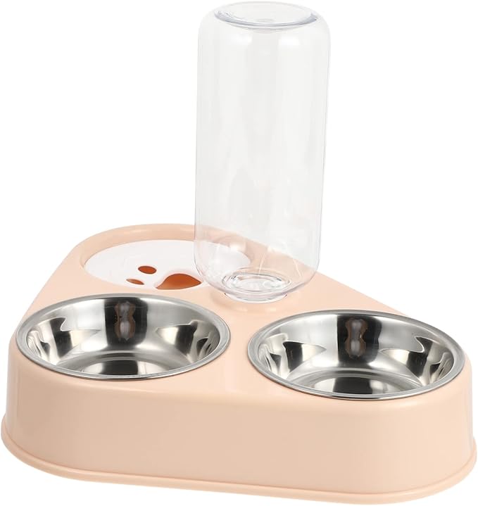 Cat Dog Automatic Water Dispenser Stainless Steel Food Bowls Pet Feeding Bottle