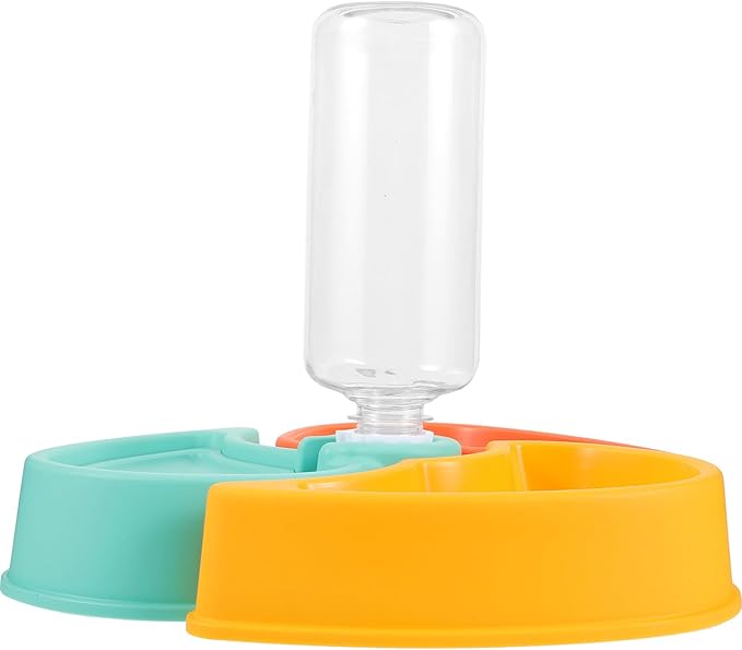 Dry and Wet Food Separation Pet Feeder Bowl with Water Dispenser, Anti-Skid Dog and Cat Feeding Station for Indoor Use