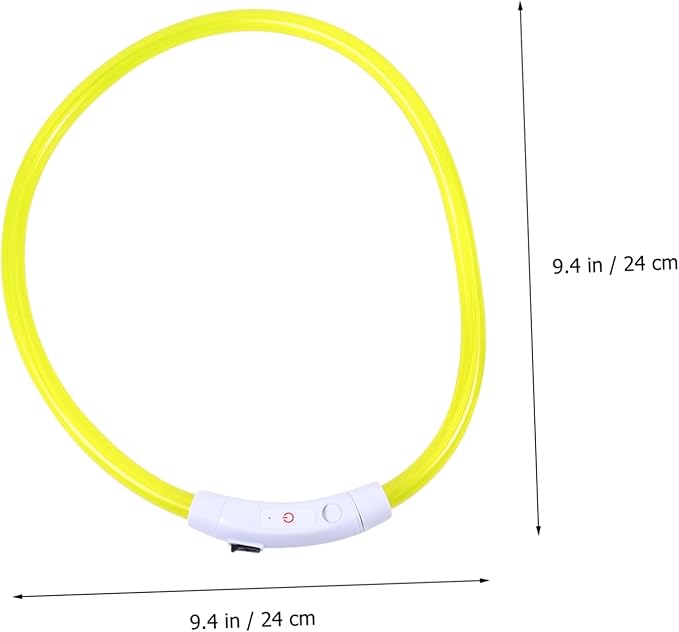 Led Glowing Dog Collar USB Rechargeable Pet Collar for Night Safety Stylish Yellow for Evening Walks and Camping