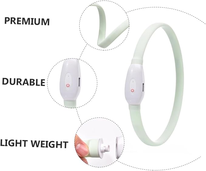 Housoutil 3sets USB Rechargeable Pet Collar Led Dog Collar for Night Safety Multiple Flashing Modes Fit for Your Pet Comfort