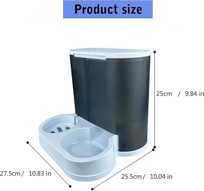 Automatic Dog Double Food Bowl Water Dispenser - Large Capacity Feeder Dogs Cats