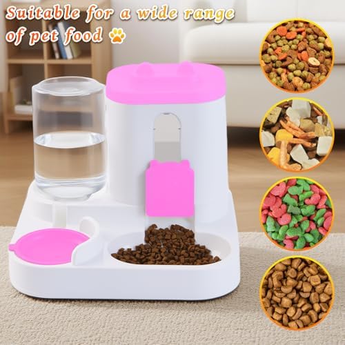 Automatic Pet Feeder & Water Dispenser Set for Dogs & Cats - Large Capacity, Black - Ideal for Pet Owners, Easy to Use, Keeps Food & Water Fresh