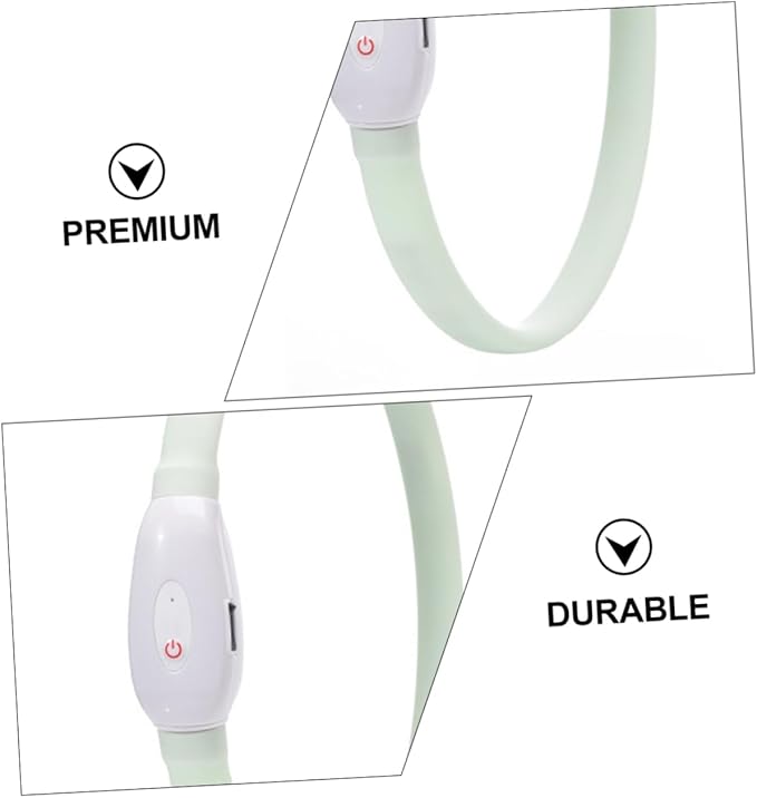 DECHOUS USB Rechargeable LED Glowing Pet Dog Collar and Cuttable Night Safety Flashing Collar Light for Dogs