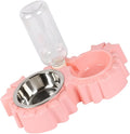 Double Dog Bowls Automatic Waterer Bottle for Pets Non-Slip Design for Cats and Dogs Easy Hydration and Feeding Station in Pink