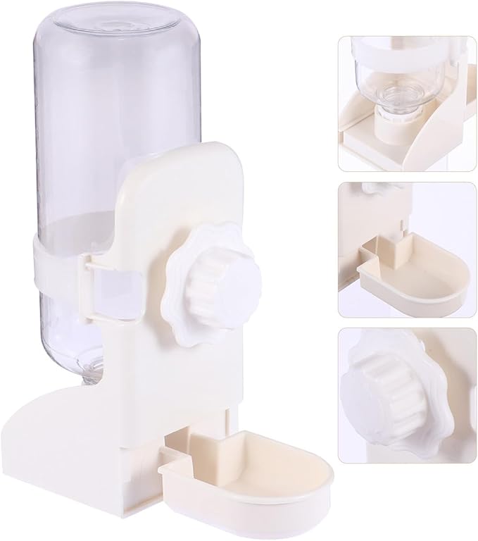 Pet Water Dispenser Automatic Hanging Gravity Waterer 500Ml Large Capacity White Water Feeder for Dogs and Cats Suitable for Travel and Home Use