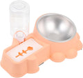 SUPVOX Multifunctional Pet Feeder Bowl Water Dispenser Stainless Steel Automatic Dog Food and Water Container for Home Use for Cats and Dogs Orange