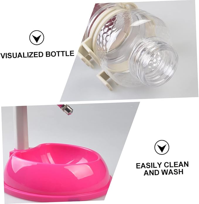 Automatic Pet Water Dispenser Food Feeder Durable Material Roller Ball Nozzle Non-Slip Base for Dogs and Cats Water Bowl Rose