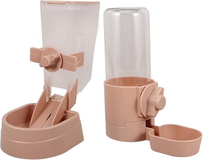 Yardwe 1set Hanging Automatic Pet Water Dispenser and Food Feeder for Cats and Lightweight Easy to Install Leak Material