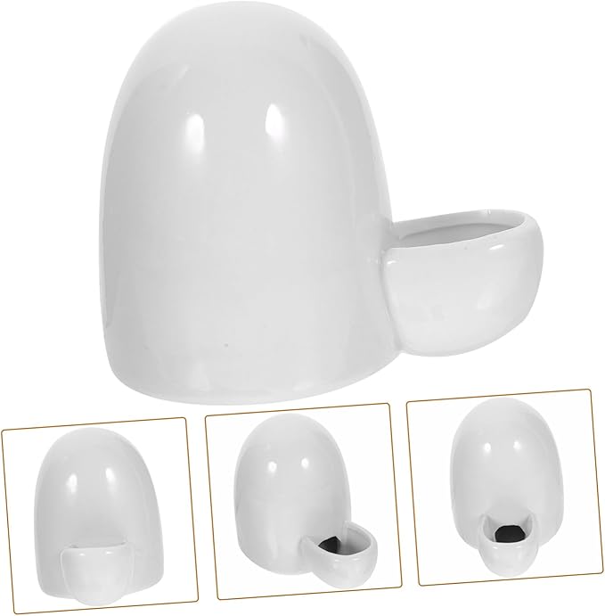 Happyyami Rabbit Drinking Bowl Small Animals Drinking Bowl Automatic Pet Rabbit Food Bowl Doggie Water Bottle Bunny Feeder Self-Dispensing Pet Supplies Automatic Drinking Fountain White Mini