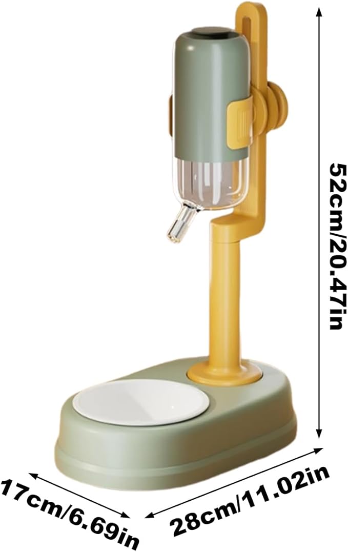Water Bowl Dispenser for Dogs, Drinker with Adjustable Height, 750 ml Water Dispenser in Standing Pet Bowl with Adjustable Height | for Small Animals, Hamster, Squirrel, Hedgehog and