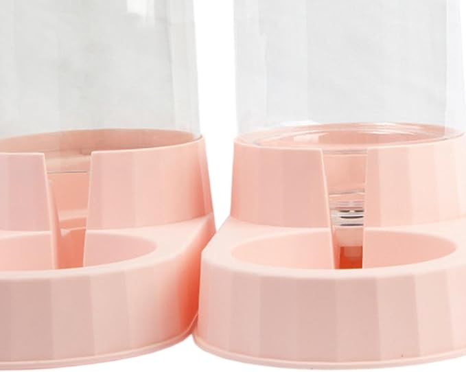 Automatic Pet Feeder Dog Bowl Feeder Travel Supply Detachable Food Dispenser Pet Bowl for Kitty Kitten Puppy Small Dogs, Pink