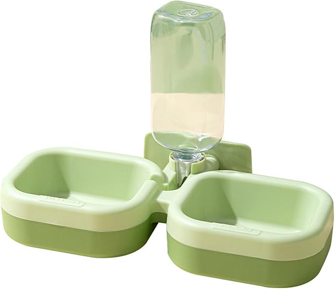 Automatic Cats Dogs Feeder Waterer Food Bowl Pet Feeding Solution 17Oz Water Dispenser for Small Large Pets